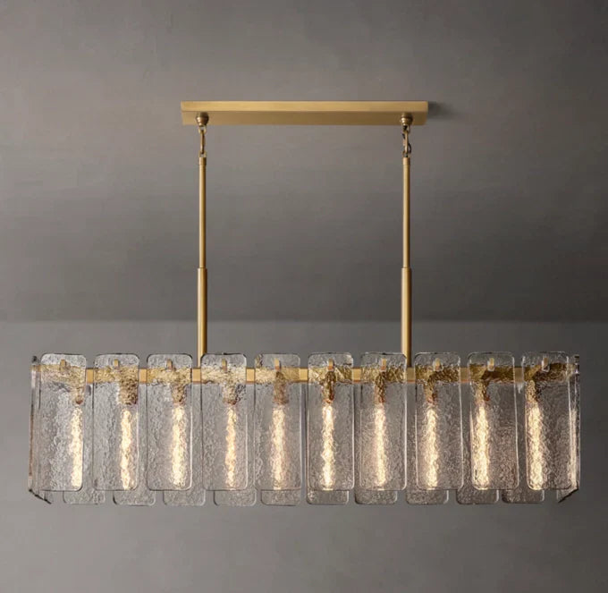 Calamette Glass Rectangular Chandelier 60"