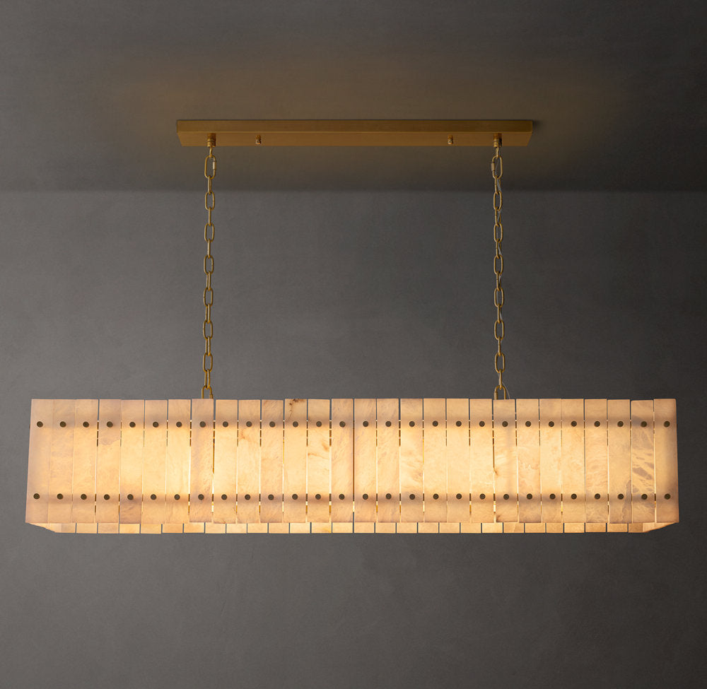 San Marco Alabaster Linear Chandelier 54"