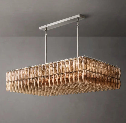 Chiara Rectangular Smoke Glass 54" Chandelier