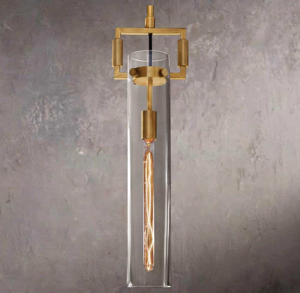 Machinists Cylindrical Glass Pendant Lamp