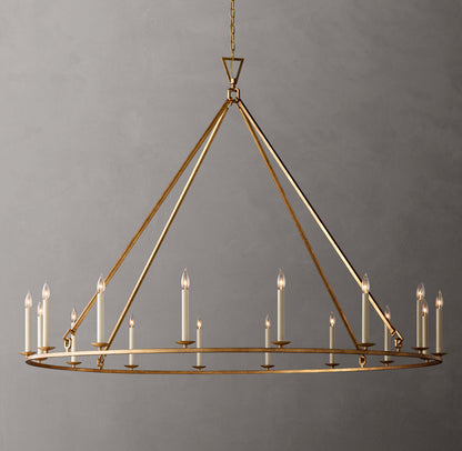 19TH C. ENGLISH OPENWORK ROUND CHANDELIER 72"