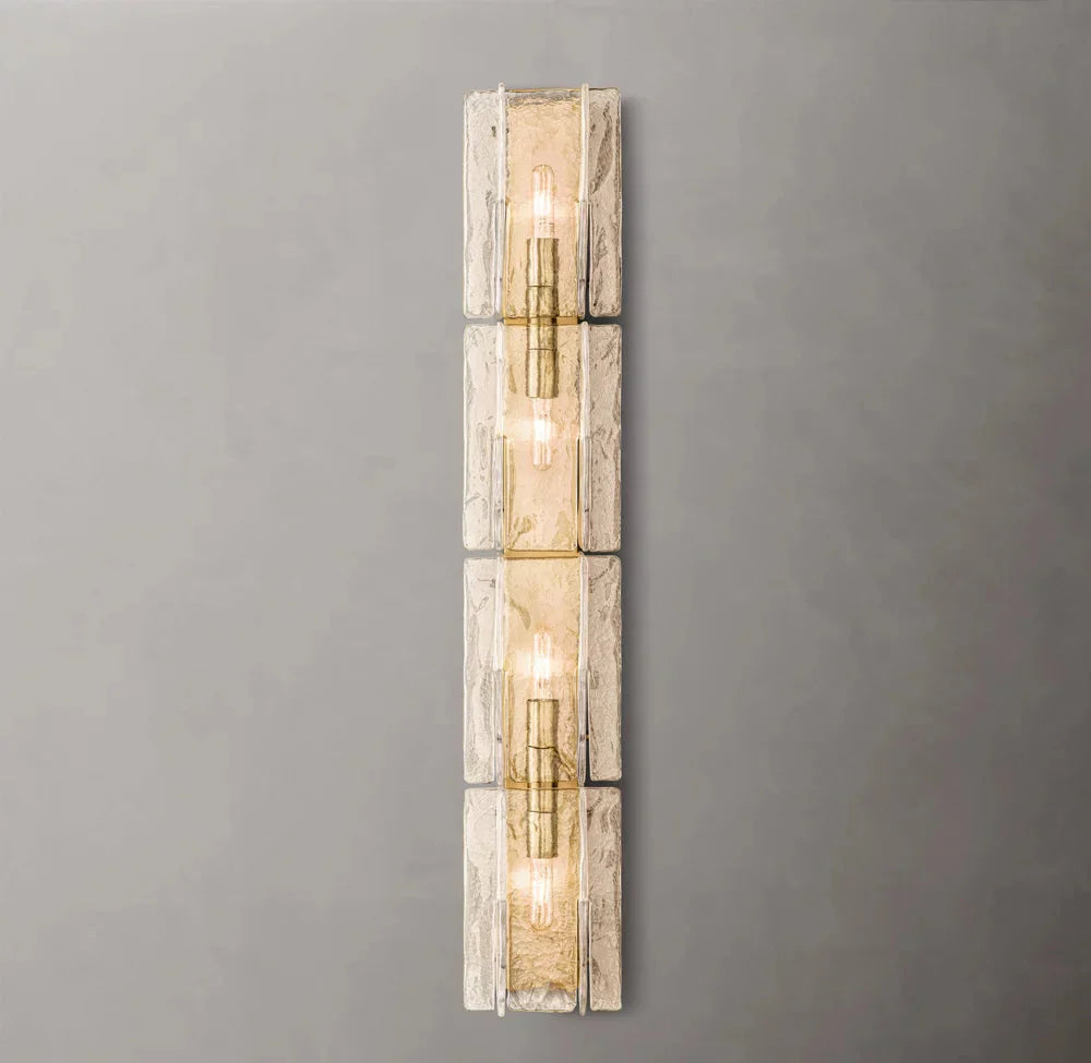 Gridded Clear Glass Grand Wall Sconce