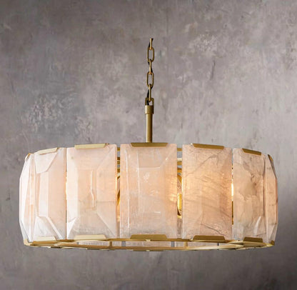 Harlowe Calcite Circular Chandelier 31"