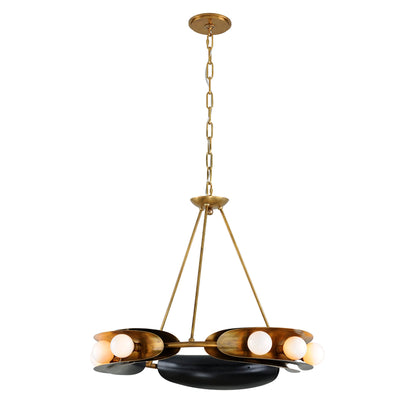 Hopper 9-Light Chandelier in Vintage Brass/Black Brass 32L x 32W x 25H