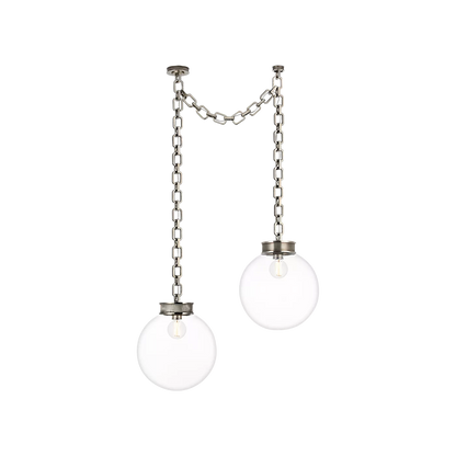 Bellamy 2 Light Statement Chain 16" Globe Chandelier