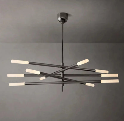 Rousselle Ten-Light Etched Rod Mobile Chandelier
