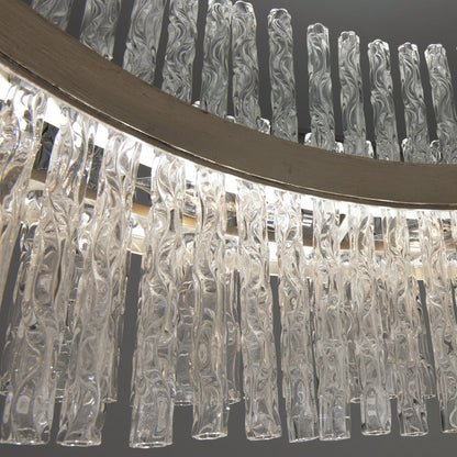 Chime 8-Light Chandelier in Silver Leaf Polished Stainless 26.75L x 26.75W x 11H