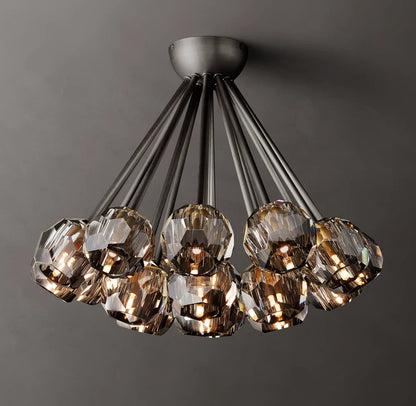 Boule De Cristal Smoke Glass Flushmount 24"
