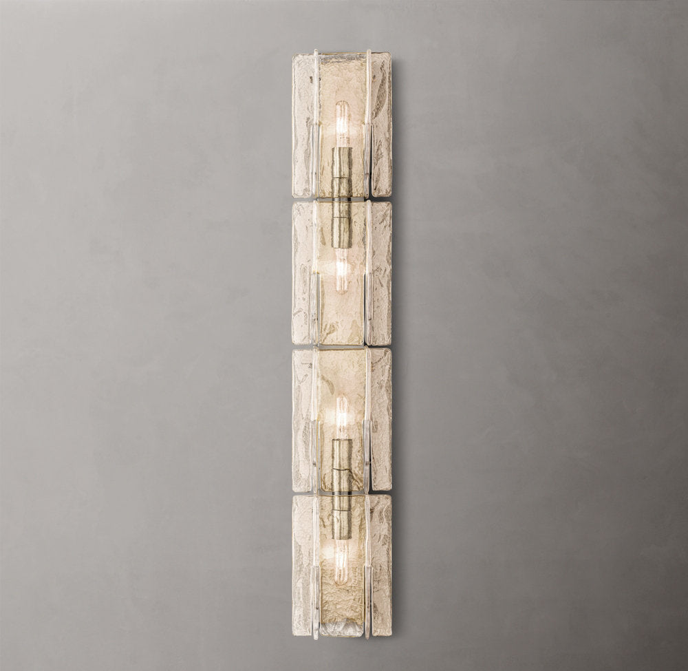 Gridded Clear Glass Grand Wall Sconce