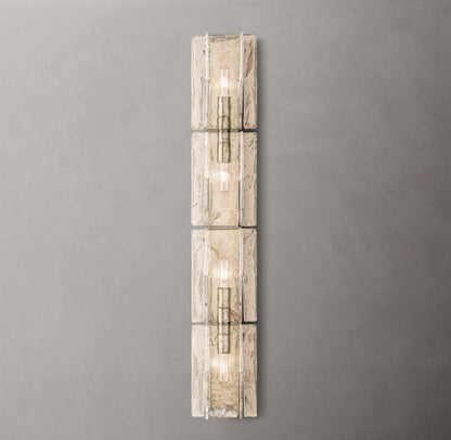 Gridded Clear Glass Grand Wall Sconce