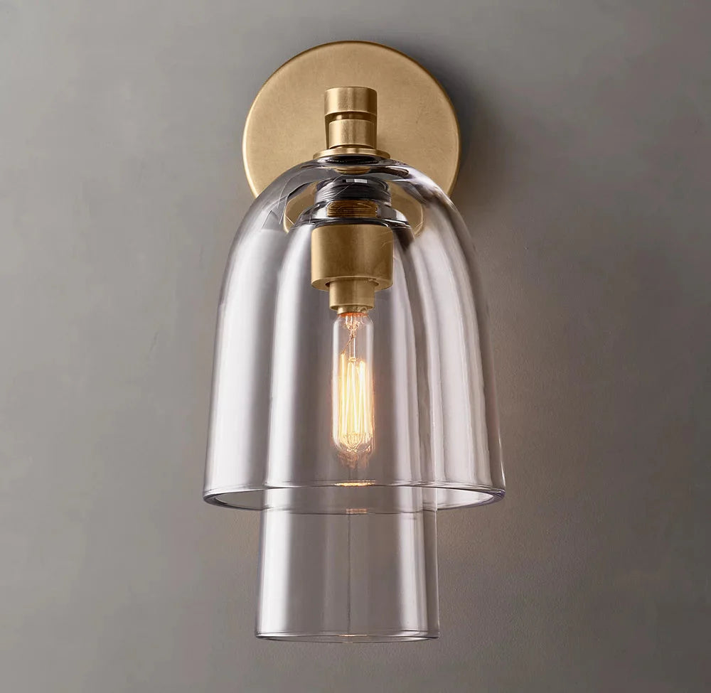 Blome Transparent Glass Flute Wall Sconce