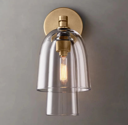 Blome Transparent Glass Flute Wall Sconce
