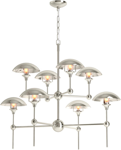 Vorleigh 26" Wide 8 Light Adjustable Dome Chandelier