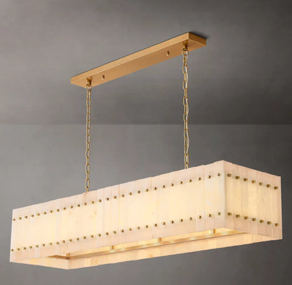 San Marco Alabaster Linear Chandelier 54"