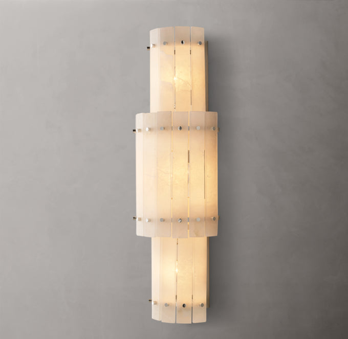 St. Marco Ivory Alabaster Grand Round Wall Sconce