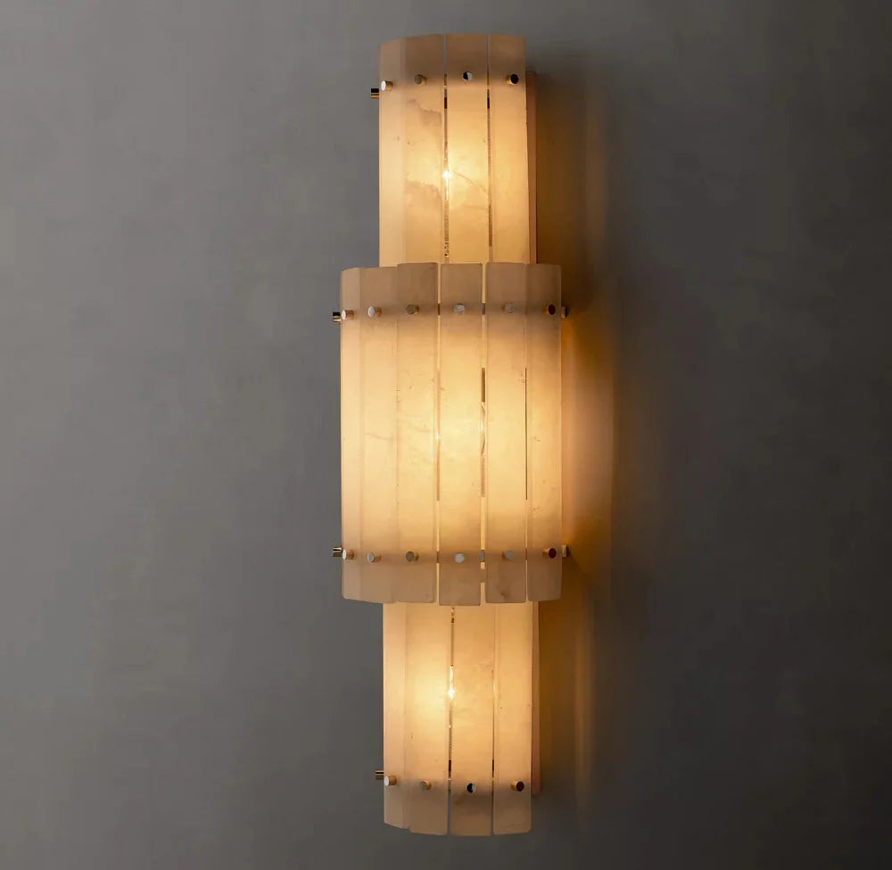 St. Marco Ivory Alabaster Grand Round Wall Sconce