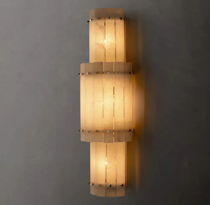 St. Marco Ivory Alabaster Grand Round Wall Sconce