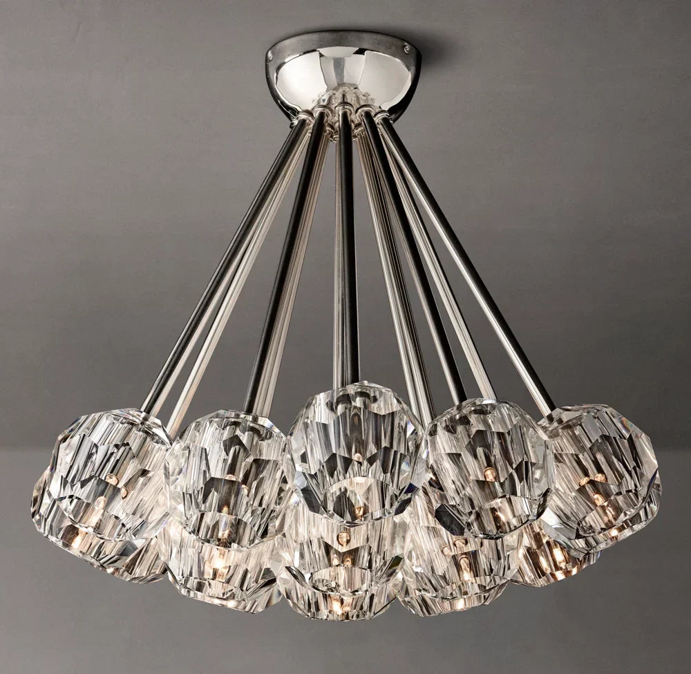 Boule De Cristal Clear Glass Flushmount 24"