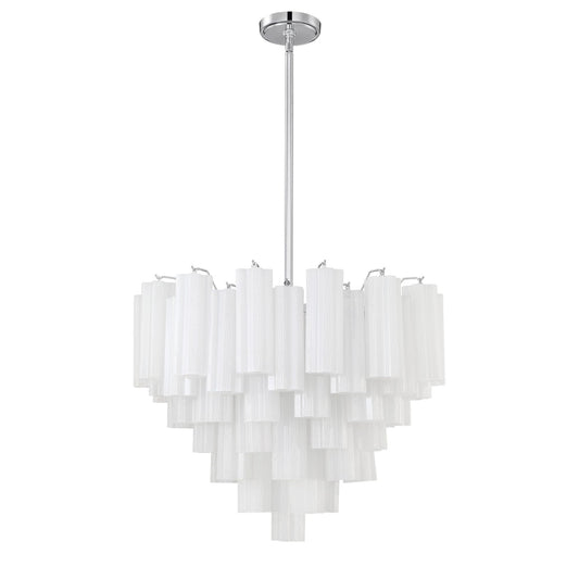 Addis 26.75'' Polished Chrome Chandelier White 26.75"W x 21.5"H x 26.75"D