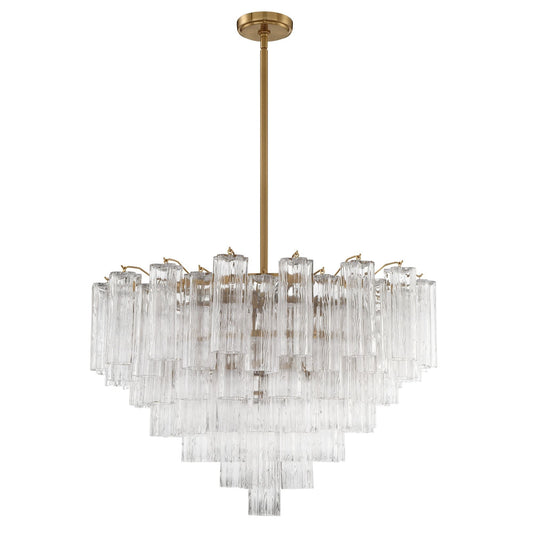 Addis 32'' Aged Brass Chandelier Clear 32"W x 21.5"H x 32"D