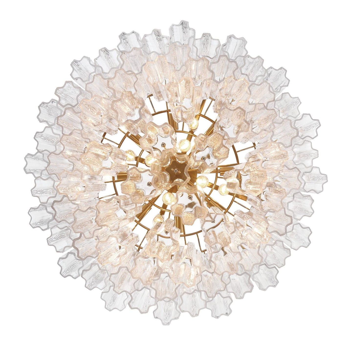 Addis 32'' Aged Brass Chandelier Clear 32"W x 21.5"H x 32"D