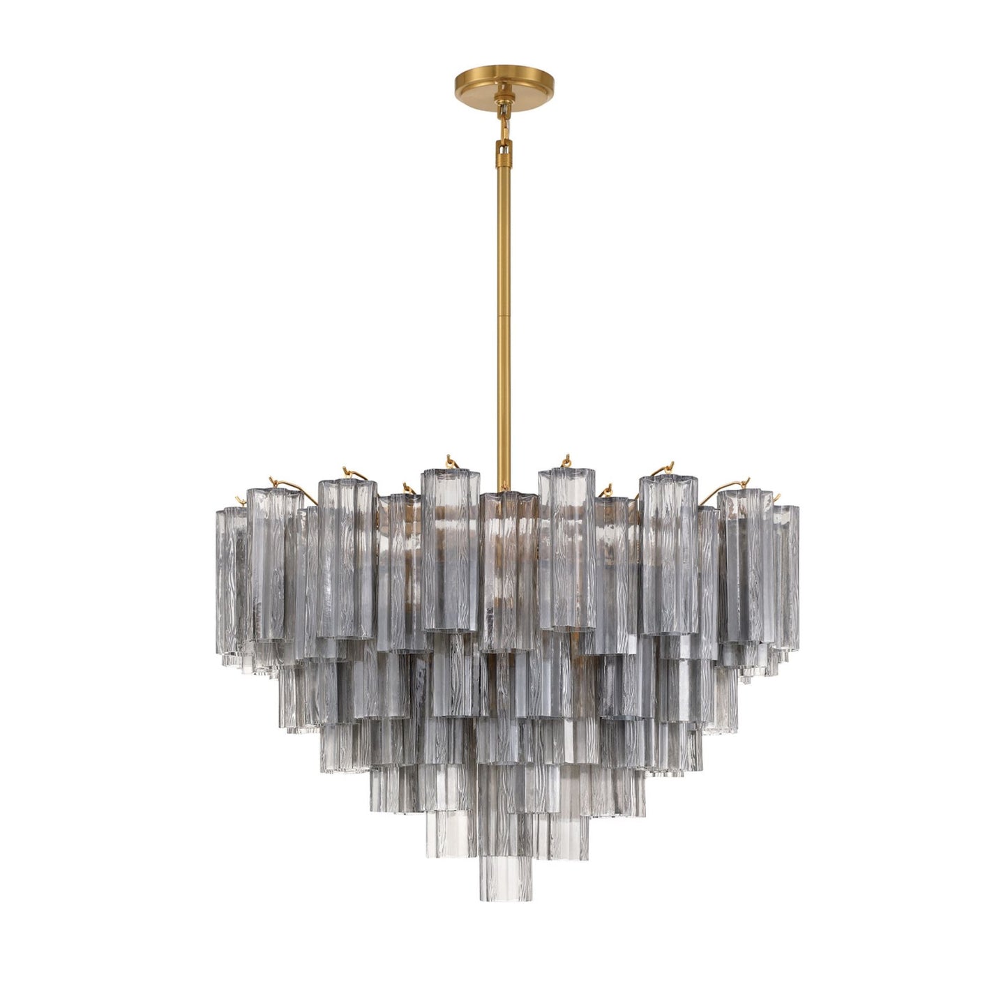 Addis 32'' Aged Brass Chandelier Gray 32"W x 21.5"H x 32"D