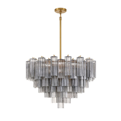 Addis 32'' Aged Brass Chandelier Gray 32"W x 21.5"H x 32"D
