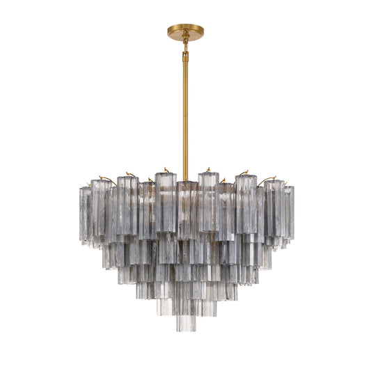 Addis 32'' Aged Brass Chandelier Gray 32"W x 21.5"H x 32"D