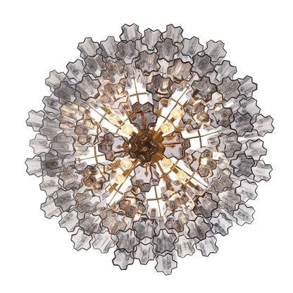 Addis 32'' Aged Brass Chandelier Gray 32"W x 21.5"H x 32"D