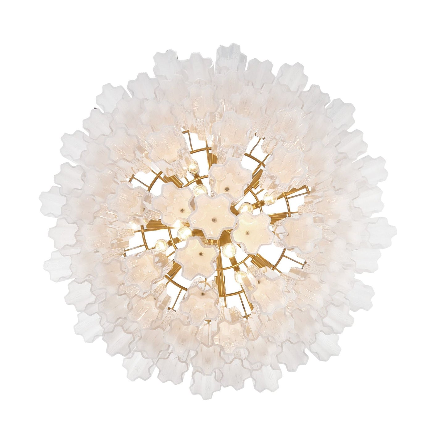 Addis 32'' Aged Brass Chandelier White 32"W x 21.5"H x 32"D