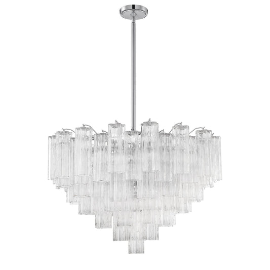 Addis 32'' Polished Chrome Chandelier Clear 32"W x 21.5"H x 32"D