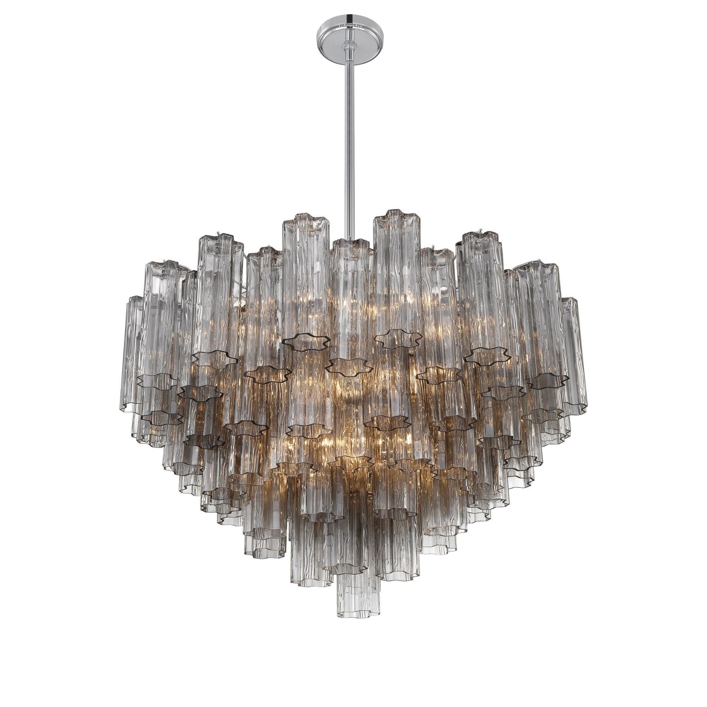 Addis 32'' Polished Chrome Chandelier Gray 32"W x 21.5"H x 32"D