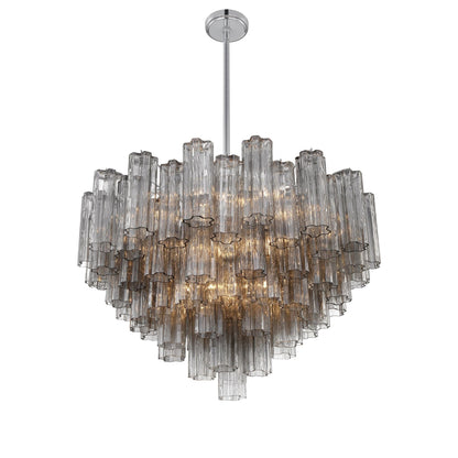 Addis 32'' Polished Chrome Chandelier Gray 32"W x 21.5"H x 32"D