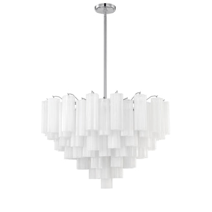 Addis 32'' Polished Chrome Chandelier White 32"W x 21.5"H x 32"D