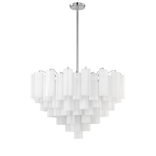 Addis 32'' Polished Chrome Chandelier White 32"W x 21.5"H x 32"D
