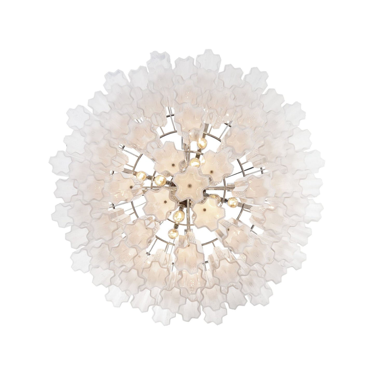 Addis 32'' Polished Chrome Chandelier White 32"W x 21.5"H x 32"D