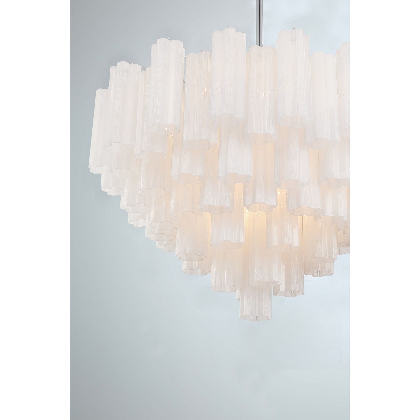 Addis 32'' Polished Chrome Chandelier White 32"W x 21.5"H x 32"D
