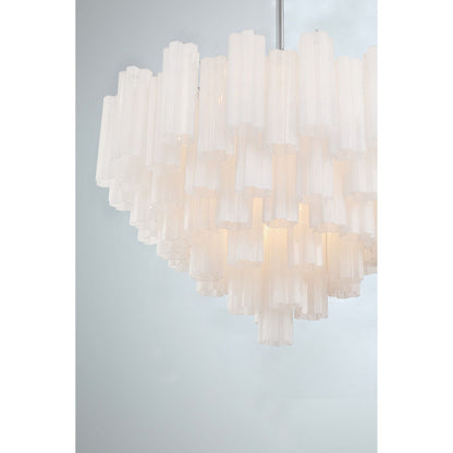 Addis 32'' Polished Chrome Chandelier White 32"W x 21.5"H x 32"D