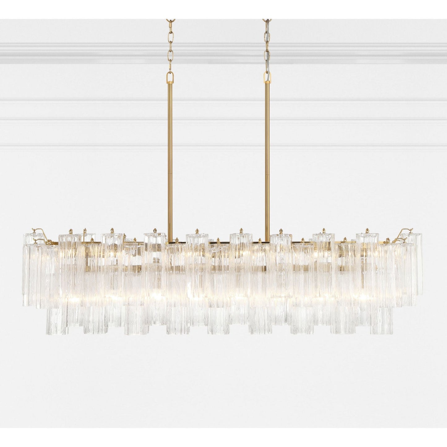 Addis 51.75'' Aged Brass Linear Chandelier 51.75"W x 14.25"H x 14"D