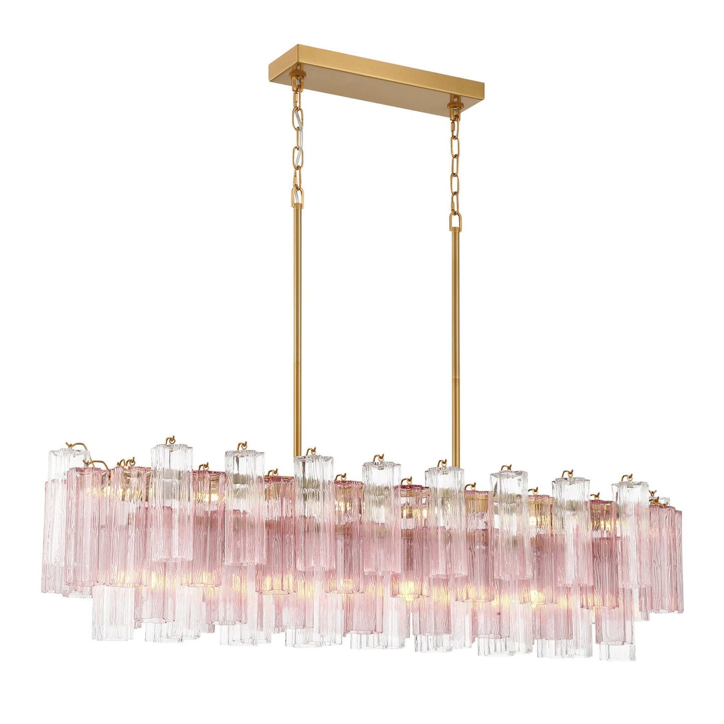 Addis 51.75'' Aged Brass Linear Chandelier 51.75"W x 14.25"H x 14"D