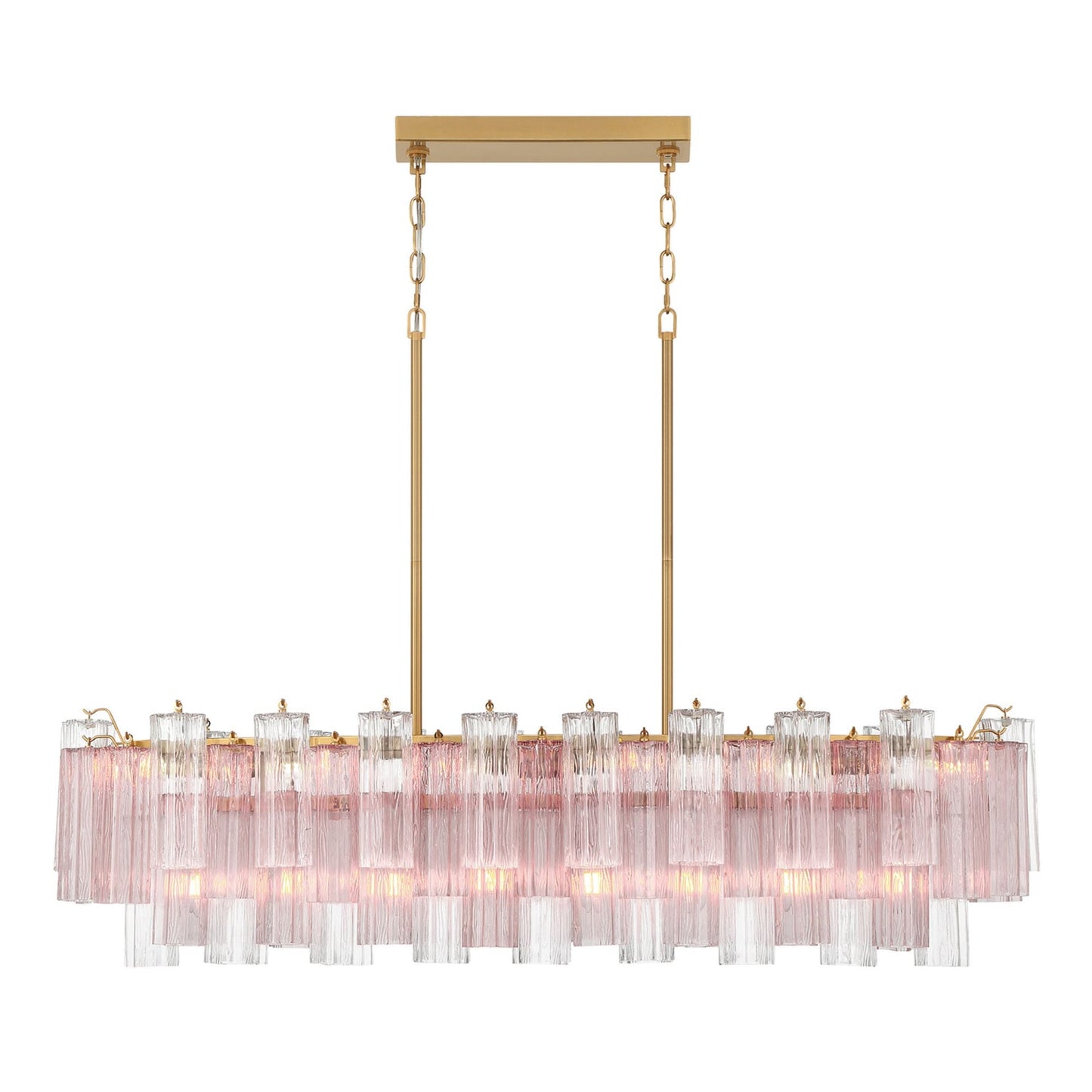 Addis 51.75'' Aged Brass Linear Chandelier 51.75"W x 14.25"H x 14"D