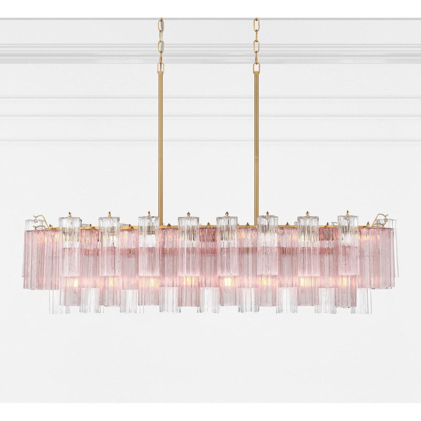 Addis 51.75'' Aged Brass Linear Chandelier 51.75"W x 14.25"H x 14"D