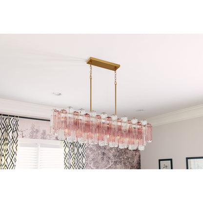 Addis 51.75'' Aged Brass Linear Chandelier 51.75"W x 14.25"H x 14"D