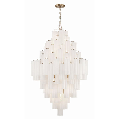 Addis 31.5'' Aged Brass Chandelier White 31.5"W x 50.5"H x 31.5"D