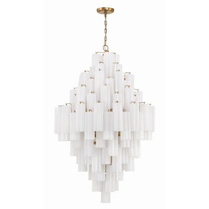 Addis 31.5'' Aged Brass Chandelier White 31.5"W x 50.5"H x 31.5"D