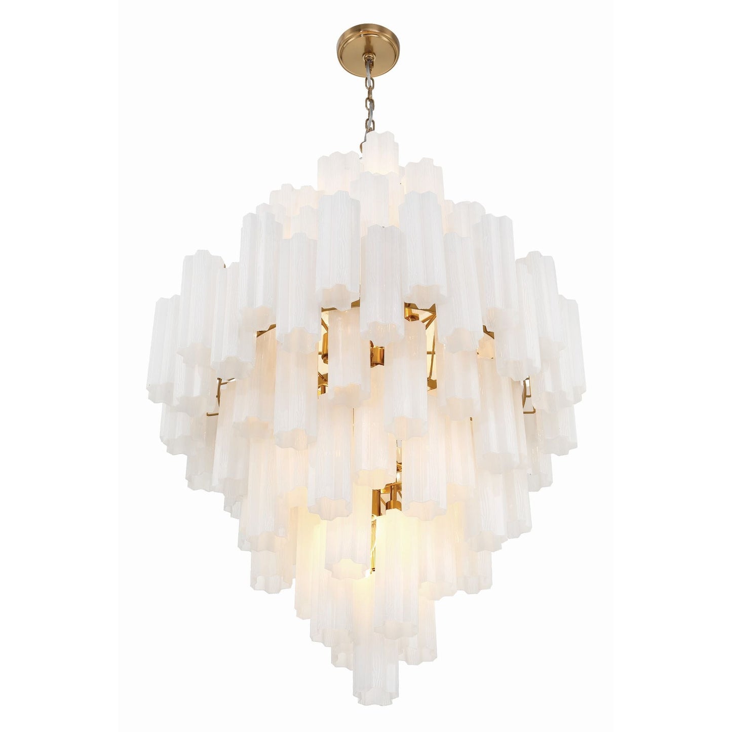 Addis 31.5'' Aged Brass Chandelier White 31.5"W x 50.5"H x 31.5"D