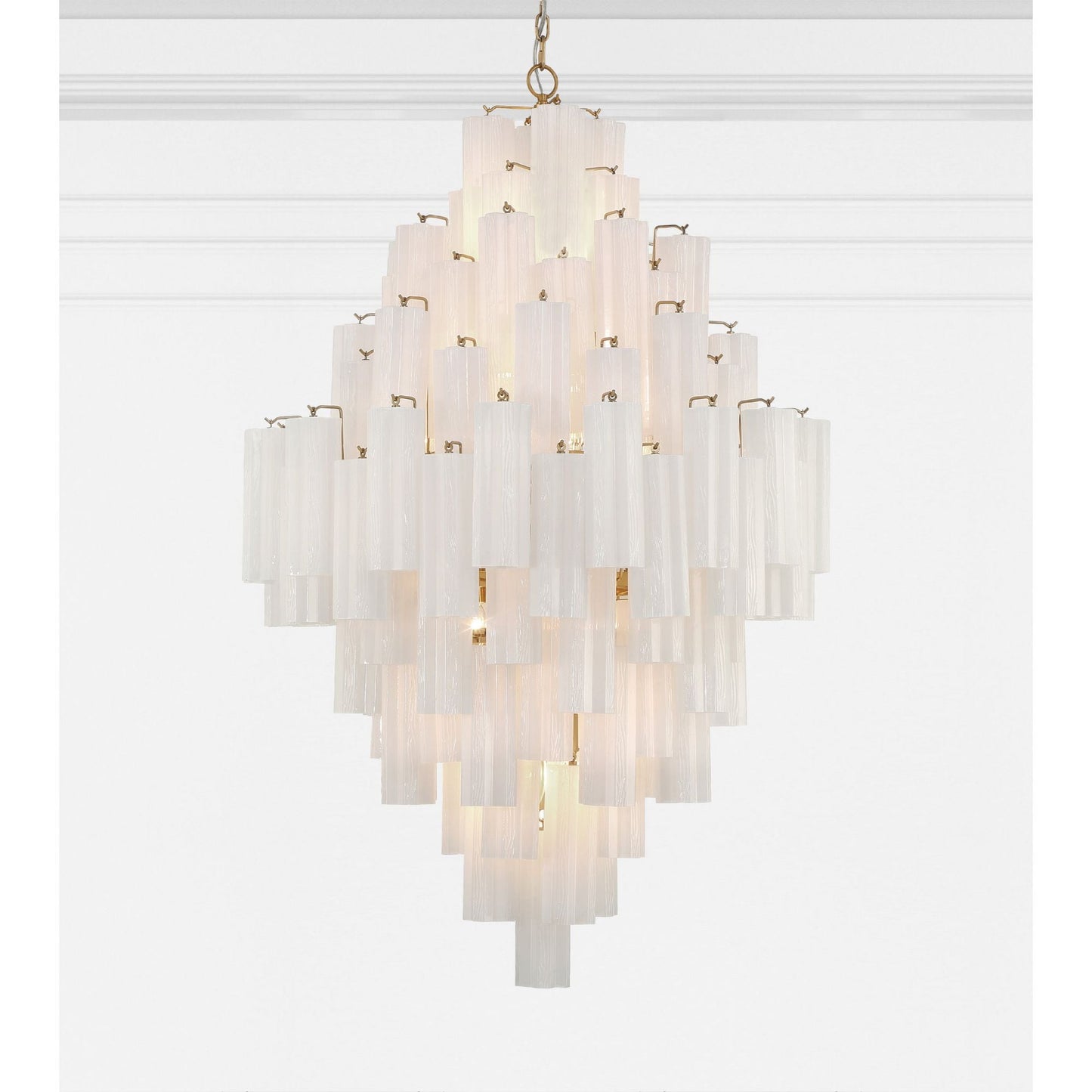 Addis 31.5'' Aged Brass Chandelier White 31.5"W x 50.5"H x 31.5"D