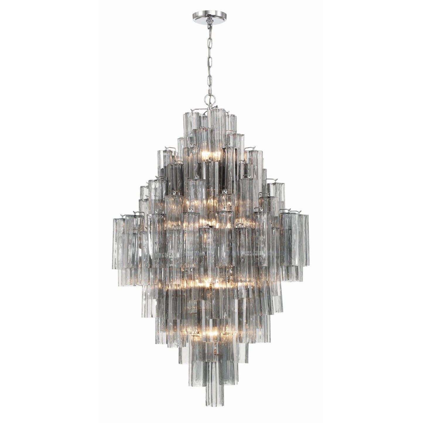 Addis 31.5'' Polished Chrome Chandelier Gray 31.5"W x 50.5"H x 31.5"D