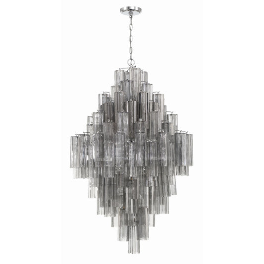 Addis 31.5'' Polished Chrome Chandelier Gray 31.5"W x 50.5"H x 31.5"D
