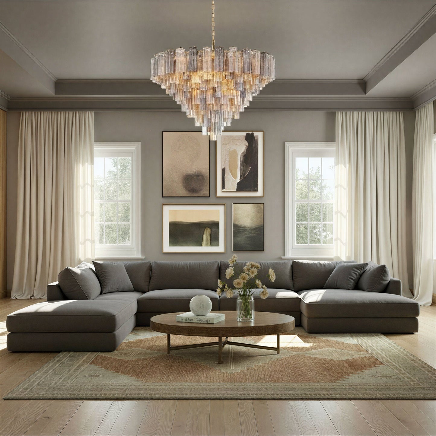 Addis 49'' Aged Brass Chandelier Multi 49"W x 42.5"H x 49"D